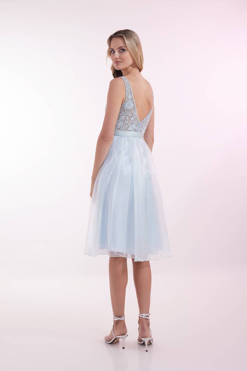 Laona SILKY SHINE DRESS Besticktes Midikleid mit V-Ausschnitt und Taillengürtel Online