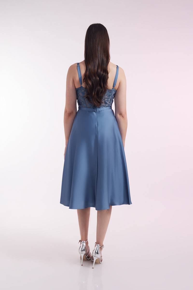 Laona PORTRAIT OF A LADY DRESS Besticktes Midikleid aus Satin Günstiger Verkauf
