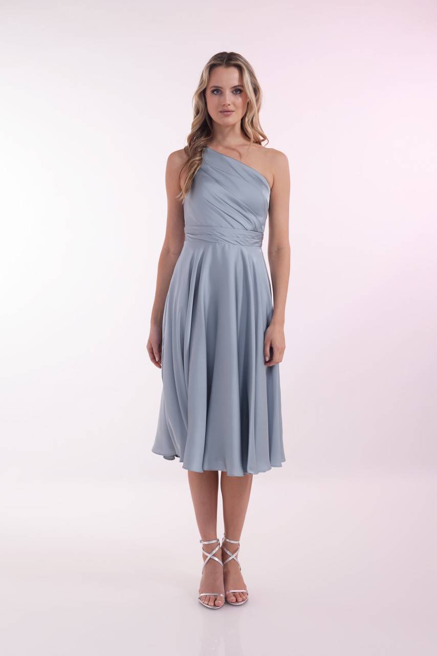 Laona SATIN DREAM DRESS One-Shoulder Midikleidmit Drapierungen im Angebot