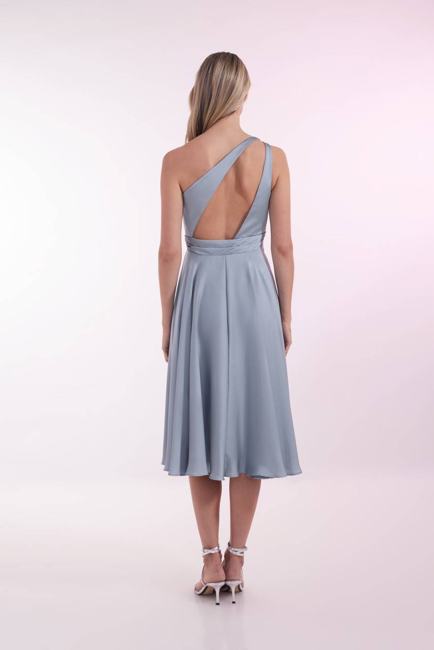 Laona SATIN DREAM DRESS One-Shoulder Midikleidmit Drapierungen im Angebot