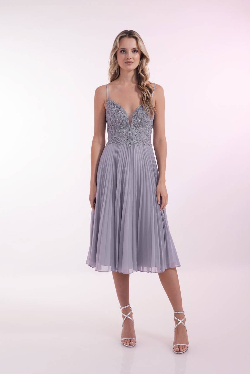 Laona DANCING TILL SUNRISE DRESS Besticktes Midikleid mit Plisseerock Fabrikverkauf
