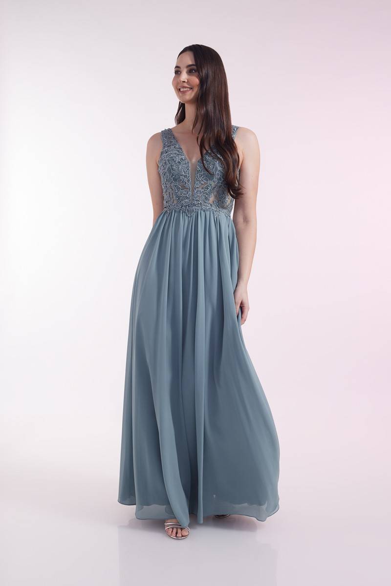 Laona BLOSSOM DRESS Besticktes Maxikleid aus Chiffon Blitzverkäufe
