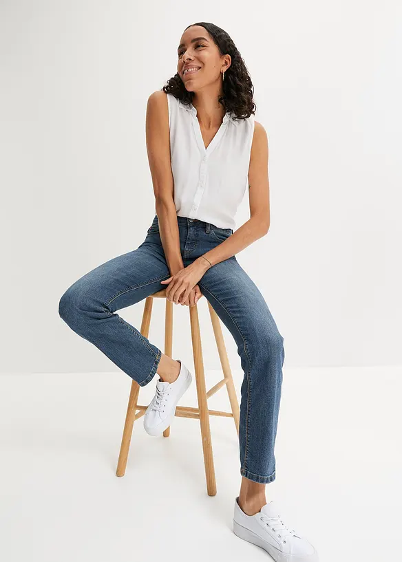 bonprix Straight Jeans Mid Waist, Stretch Auslauf