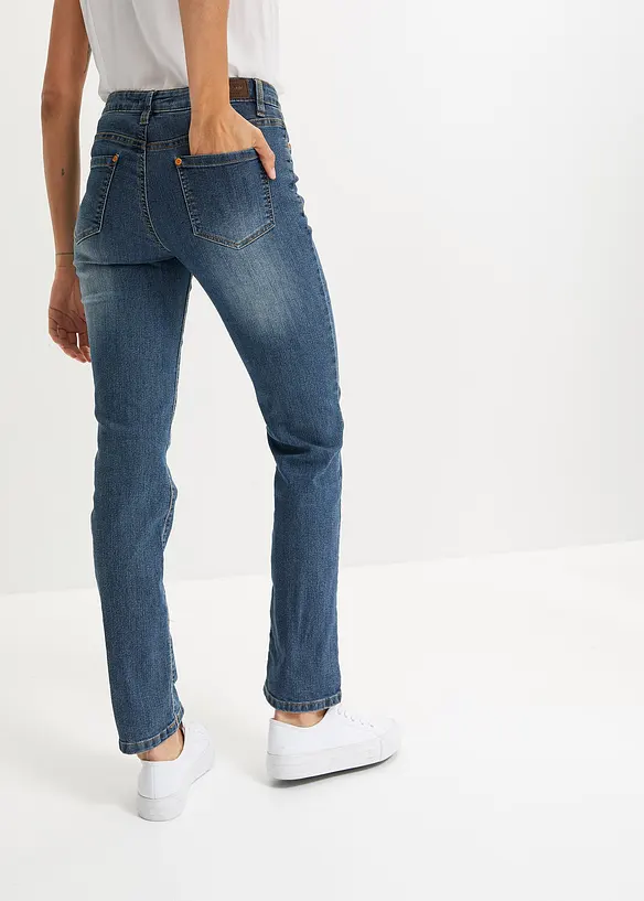 bonprix Straight Jeans Mid Waist, Stretch Verkauf