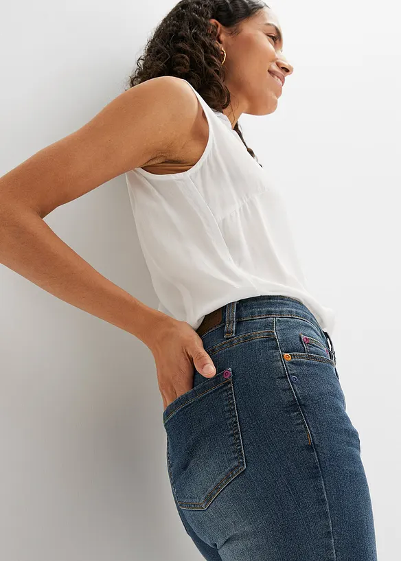 bonprix Straight Jeans Mid Waist, Stretch Verkauf