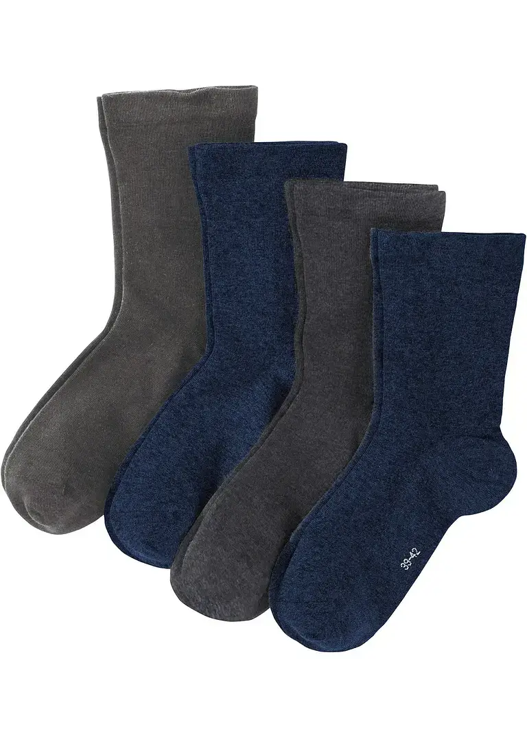 bonprix Socken mit druckfreiem Bündchen mit Bio Baumwolle (4er Pack)
