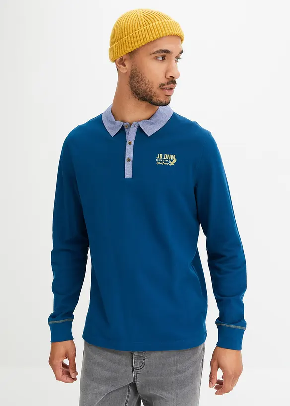 John Baner JEANSWEAR Piquè-Poloshirt aus Bio-Baumwolle, Langarm Angebote