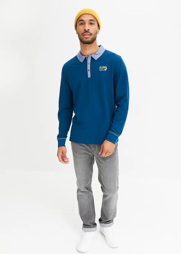 John Baner JEANSWEAR Piquè-Poloshirt aus Bio-Baumwolle, Langarm Angebote