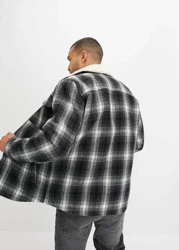 John Baner JEANSWEAR Hemdjacke mit Teddykragen Günstiger Verkauf