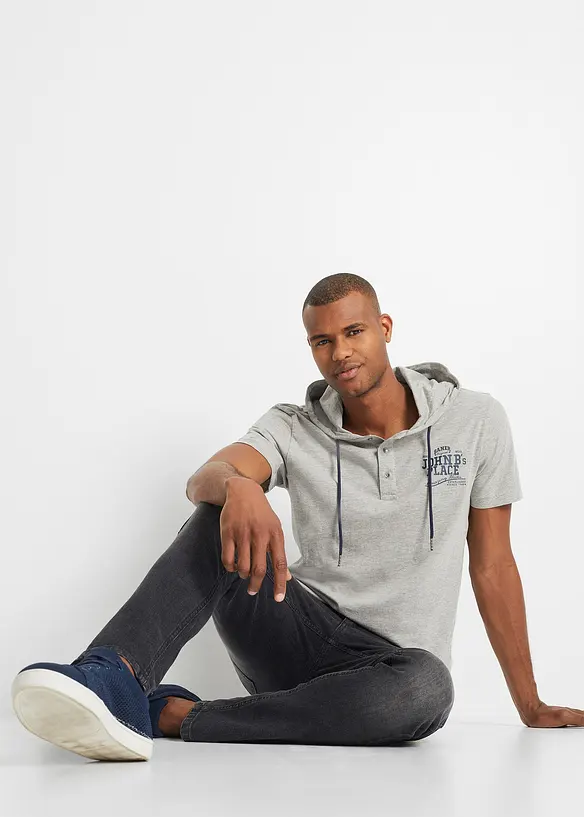John Baner JEANSWEAR T-Shirt mit Kapuze Zeitlich begrenztes Angebot
