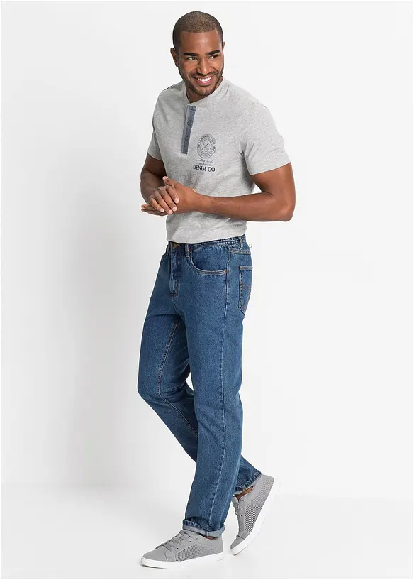 bonprix Classic Fit Jeans mit seitlichem Dehnbund, Straight Tiefpreis