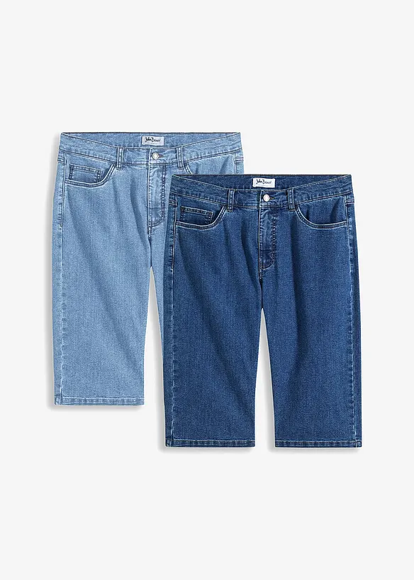 John Baner JEANSWEAR Long-Stretch-Jeans-Bermuda, Regular Fit (2er Pack) Tägliche Deals