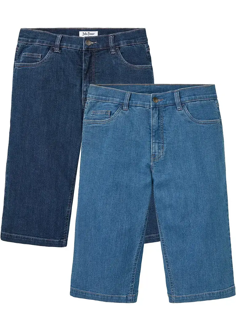 John Baner JEANSWEAR Long-Stretch-Jeans-Bermuda, Regular Fit (2er Pack) Sonderangebote