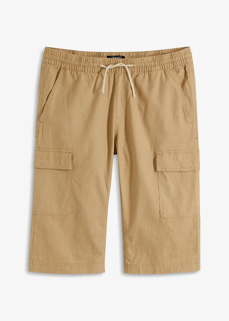 bonprix Schlupf-Cargo-Bermuda mit Leinen, Regular Fit Bis zu 55% Rabatt