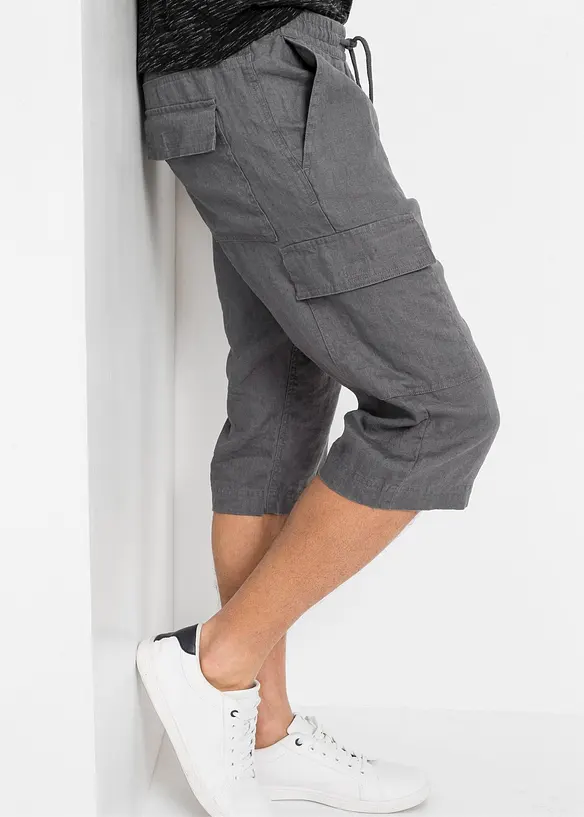 bonprix Schlupf-Cargo-Bermuda mit Leinen, Regular Fit Bis zu 55% Rabatt
