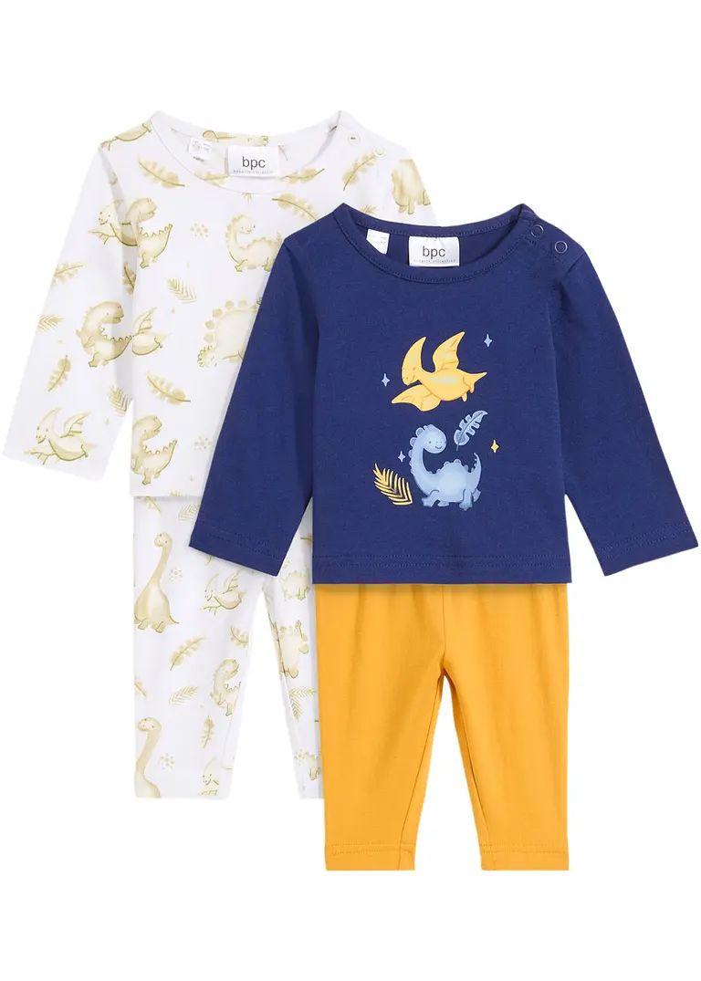 bpc bonprix collection Baby Langarmshirt und Hose (4-tlg.Set) Tägliche Deals