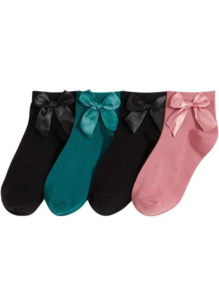 bpc bonprix collection Kurzsocken mit Schleife mit Bio-Baumwolle (4er Pack) Letzte 3 Tage