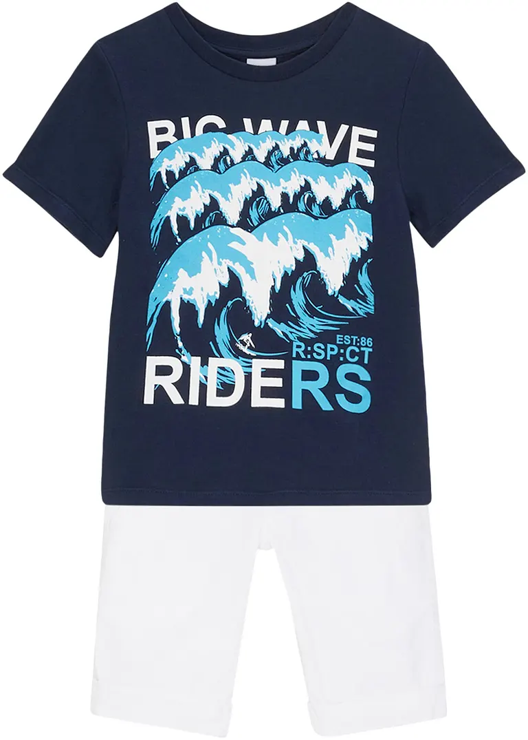 John Baner JEANSWEAR Jungen Stretch Shorts mit T-Shirt (2-tlg.Set) Fabrikpreis