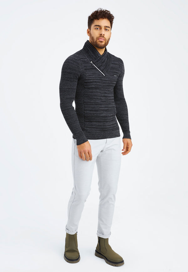 Leif Nelson Strickpullover Feinstrick mit Schalkragen Angebote