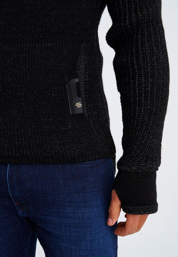 Leif Nelson Strickpullover Grobstrick mit Schalkragen Fabrikverkauf