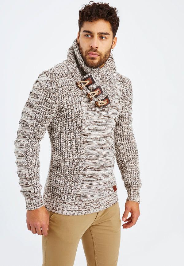 Leif Nelson Strickpullover Grobstrick mit Schalkragen