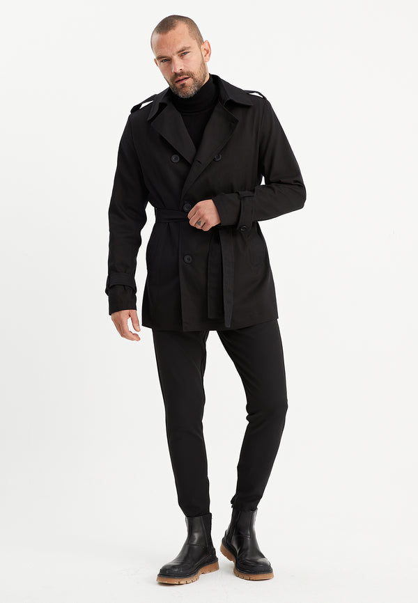 Leif Nelson Zweireihiger Trenchcoat Meist gekauft