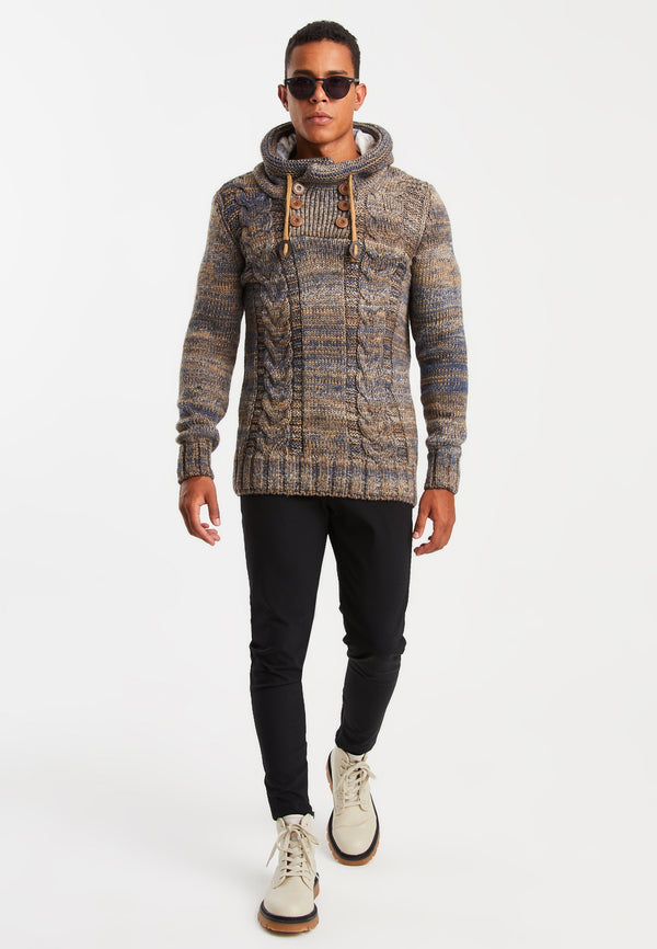 Leif Nelson Strickpullover Grobstrick mit Kapuze Verkauf