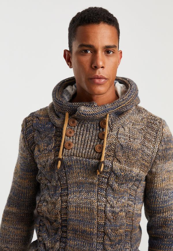 Leif Nelson Strickpullover Grobstrick mit Kapuze Verkauf
