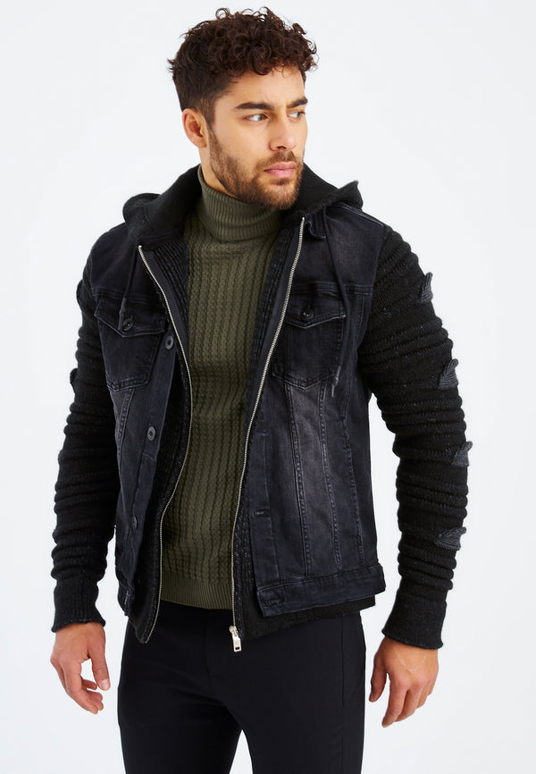 Leif Nelson Strickpullover Grobstrick mit Stehkragen Schlussverkauf
