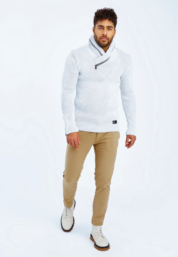 Leif Nelson Strickpullover Grobstrick Schalkragen Verkauf