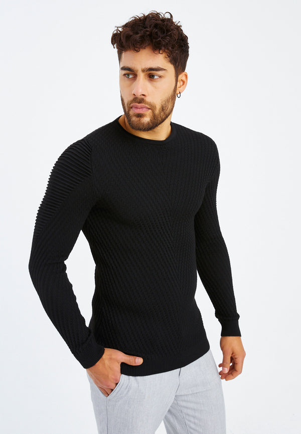 Leif Nelson Strickpullover Feinstrick Rundhals Auslauf
