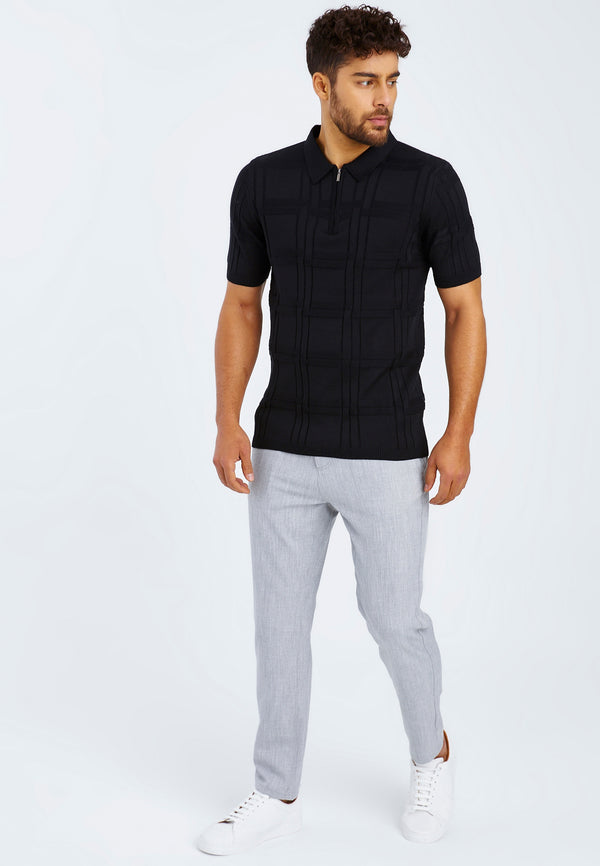 Leif Nelson Polo-Shirt Feinstrick mit Reißverschluss Auslauf