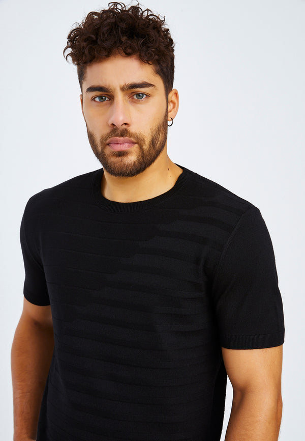 Leif Nelson Rundhals-Shirt Feinstrick Outlet