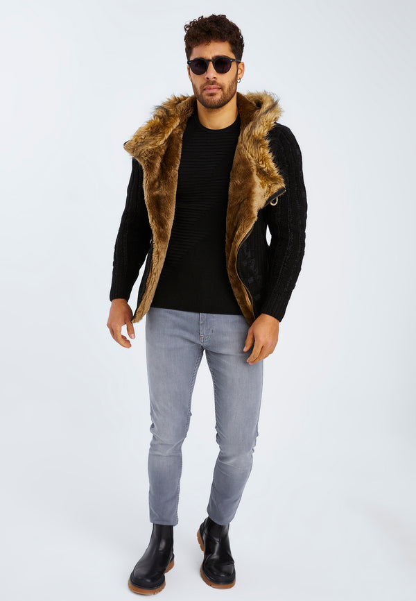 Leif Nelson Strickjacke mit Kapuze Schlussverkauf