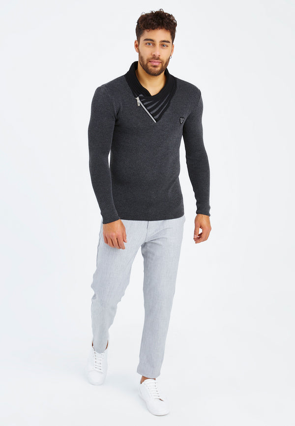 Leif Nelson Strickpullover Feinstrick mit Schalkragen Angebote