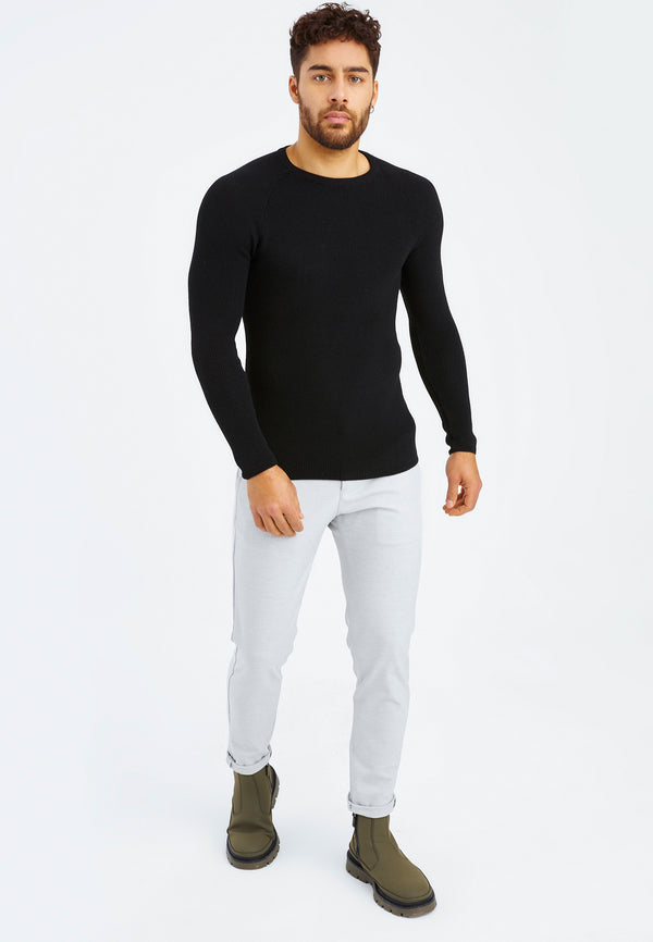 Leif Nelson Strickpullover Feinstrick Rundhals Outlet