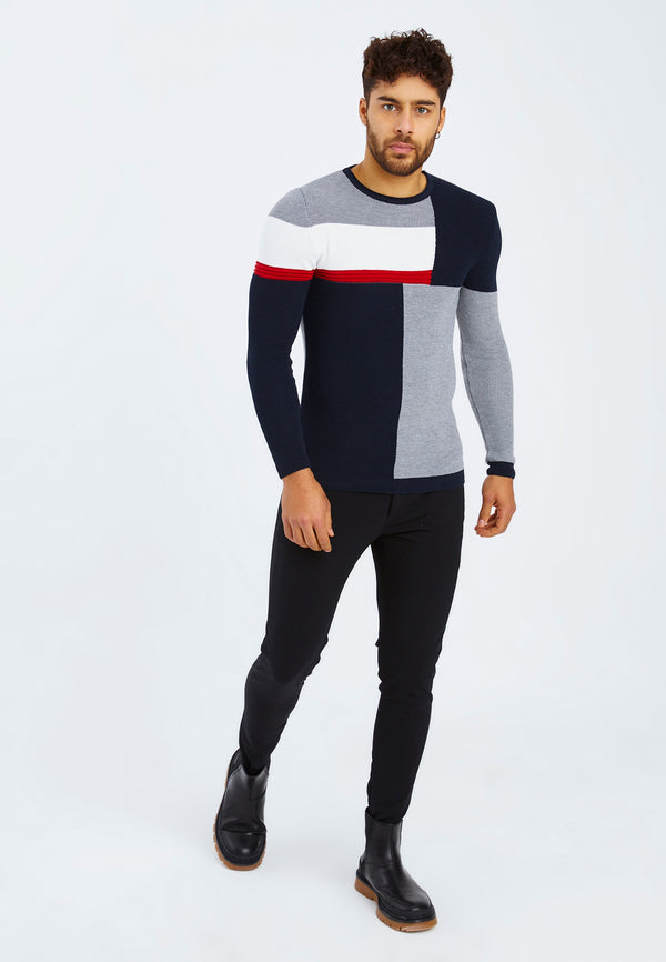 Leif Nelson Strickpullover Feinstrick Rundhals Auslauf