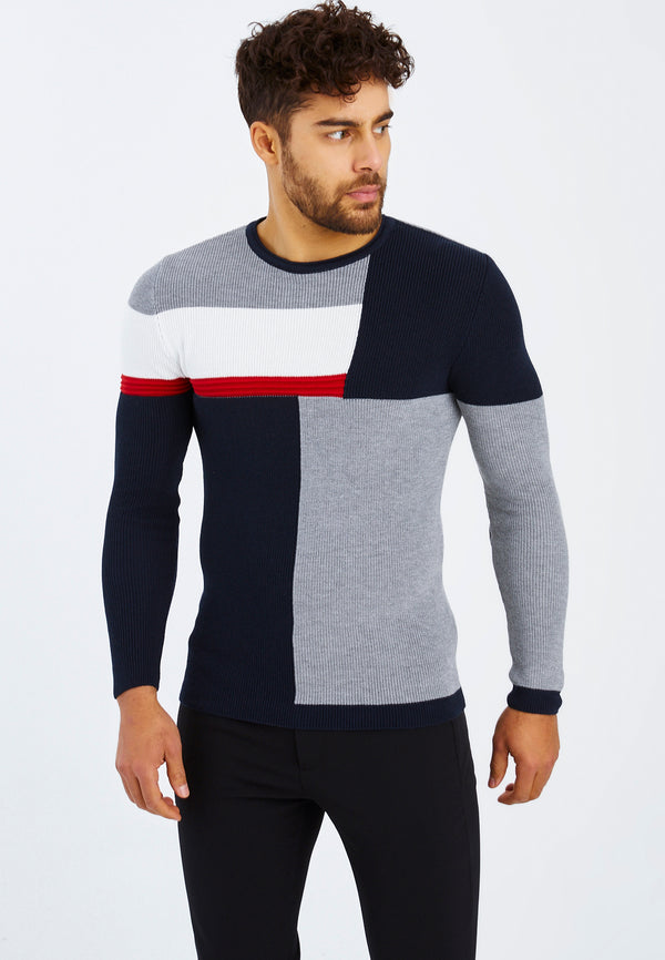 Leif Nelson Strickpullover Feinstrick Rundhals Auslauf