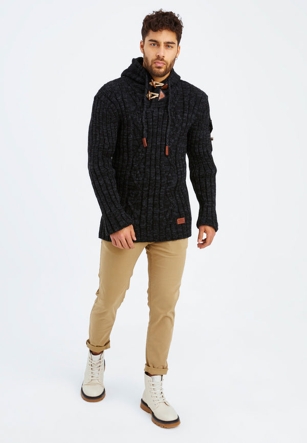 Leif Nelson Strickpullover Grobstrick mit Kapuze im Angebot