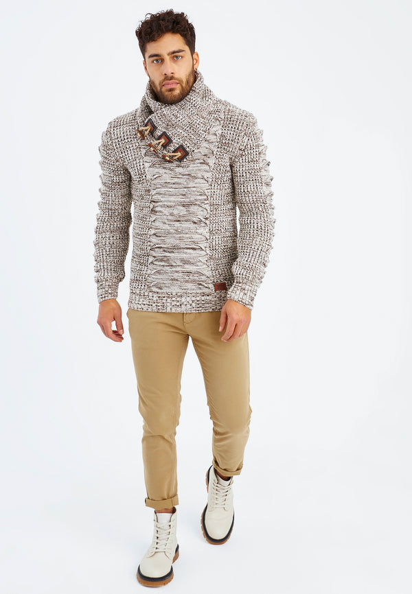Leif Nelson Strickpullover Grobstrick mit Schalkragen Online