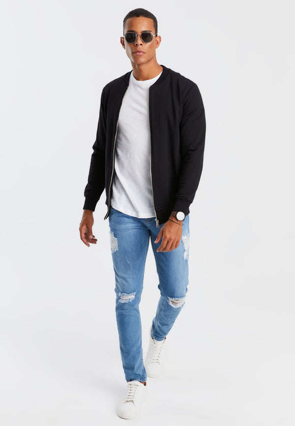 Leif Nelson Sweatjacke mit Stehkragen Blitzverkäufe
