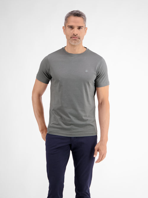 Lerros Basic T-Shirt mit Logostitch, unifarben Lerros Basic T-Shirt mit Logostitch, unifarben