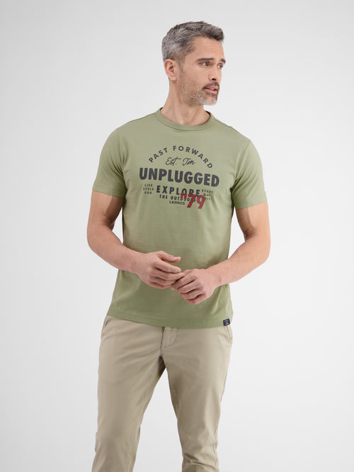 Lerros Unifarbenes T-Shirt mit Print Lerros Unifarbenes T-Shirt mit Print