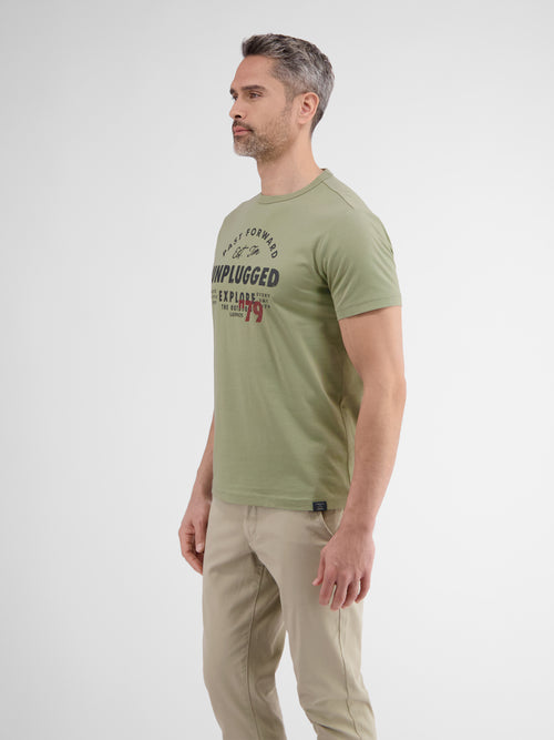 Lerros Unifarbenes T-Shirt mit Print Auslauf