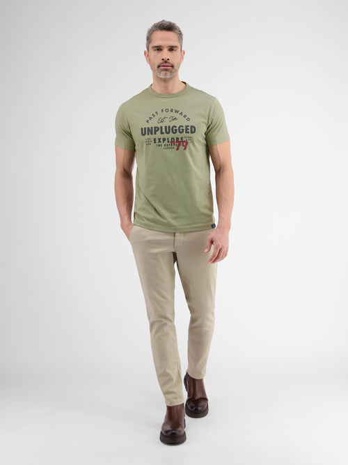 Lerros Unifarbenes T-Shirt mit Print Auslauf