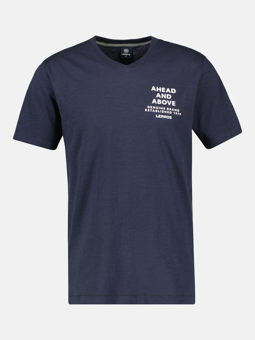 Lerros V-Neck-Shirt mit Brustprint Günstiger Verkauf