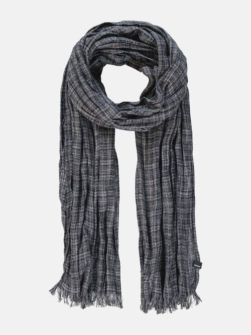 Lerros Schal mit kleinem Karomuster in Knitteroptik Fabrikverkauf
