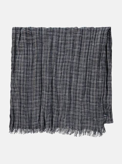 Lerros Schal mit kleinem Karomuster in Knitteroptik Fabrikverkauf