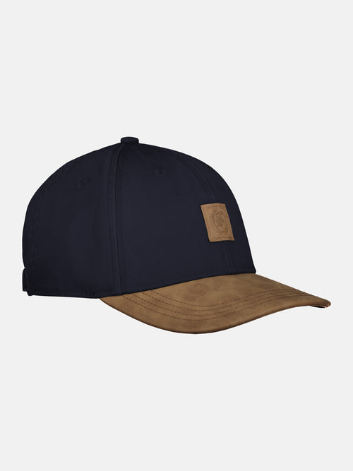 Lerros Basecap aus Canvas, mit Kunstlederschirm