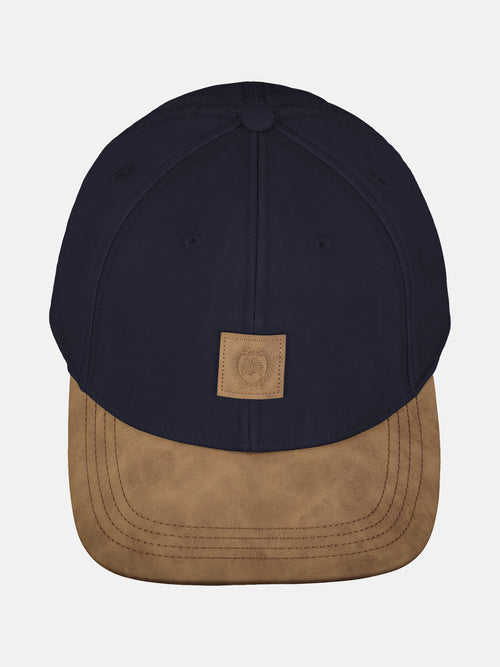 Lerros Basecap aus Canvas, mit Kunstlederschirm Auslauf